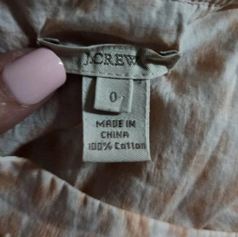 J Crew Sleeveless Peach and White Ruffle Neck Blouse Size 0 - Picture 3 of 3